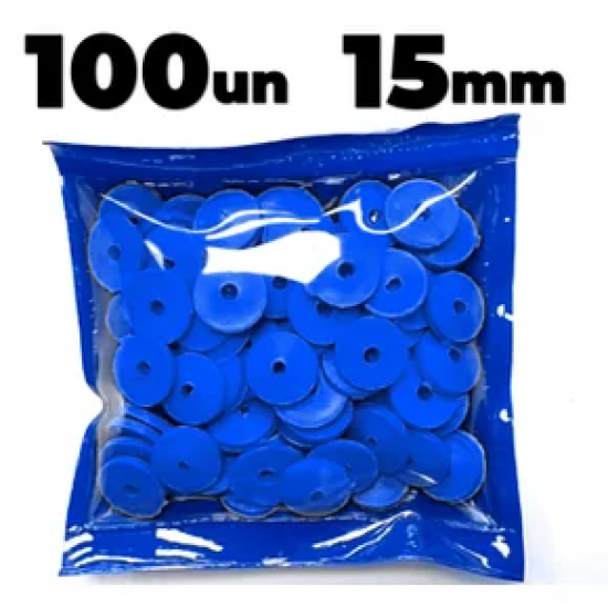 Arruela Plástica 100 Unidades 15 mm Azul Arruela Plástica 100 Unidades 15 mm Azul
