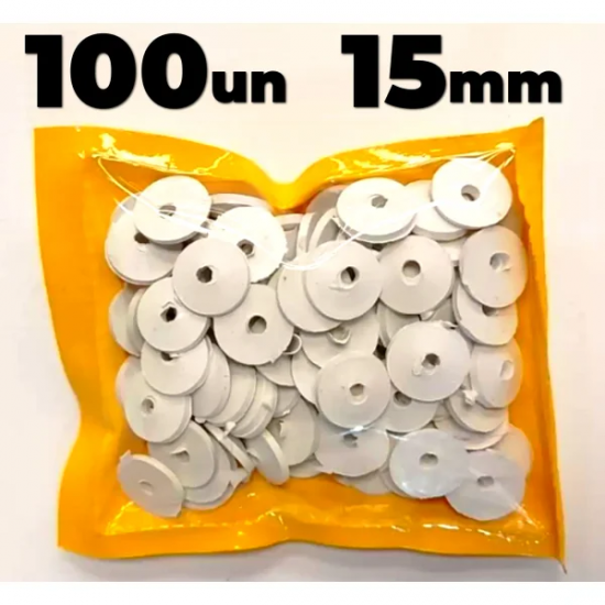 Arruela Plástica 100 Unidades 15 mm Branco Arruela Plástica 100 Unidades 15 mm Branco