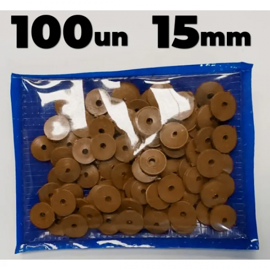 Arruela Plástica 100 Unidades 15 mm Marrom Arruela Plástica 100 Unidades 15 mm Marrom