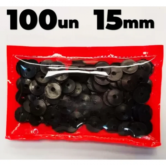 Arruela Plástica 100 Unidades 15 mm Preto