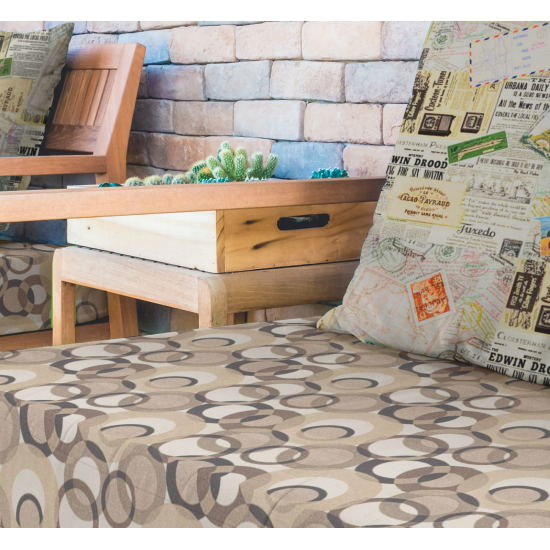 Tecido Impermeável Belize Döhler Círculos Marrons