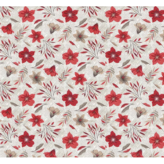 Tecido Impermeável Belize Döhler Hibisco Vermelho