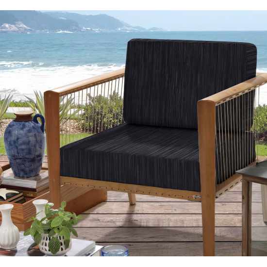 Tecido Impermeável Belize Döhler Waterblock Riscado Preto