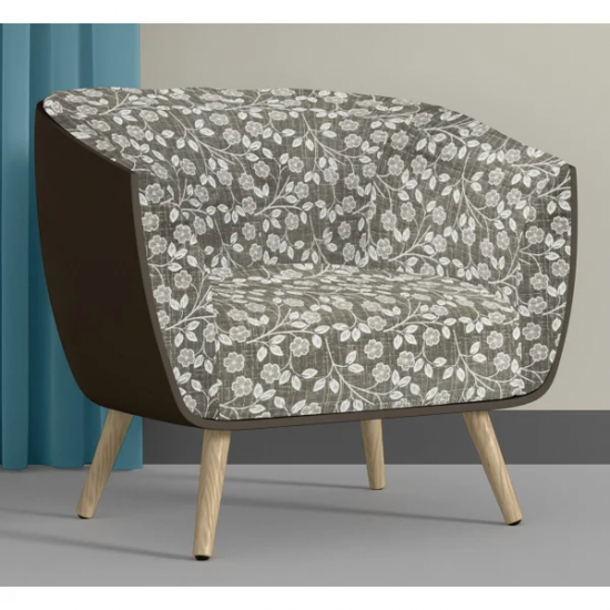 Tecido Jacquard Victoria Cinza Floral