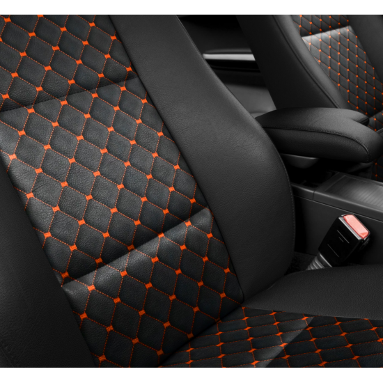 Courvin Uruguai Acoplado Bordado Diamante Grafite/Laranja