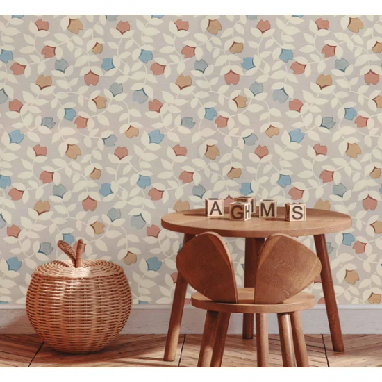 Tecido Impermeável Belize Folhas Azul-Vermelhas Tecido Impermeável Belize Folhas Azul-Vermelhas