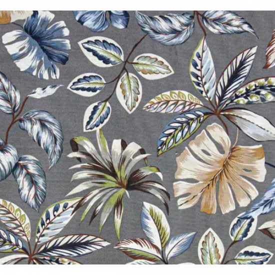 Tecido Impermeável Belize Folhas Fundo Cinza Tecido Impermeável Belize Folhas Fundo Cinza