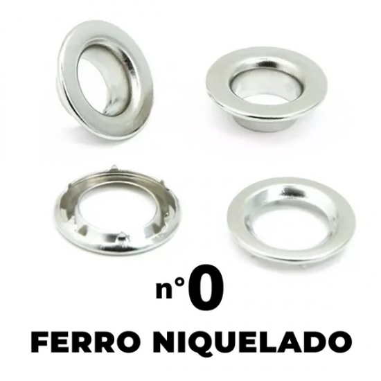 Ilhós com Garra Ferro Niquelado 200 Unidades Nº 0 Ilhós com Garra Ferro Niquelado 200 Unidades Nº 0
