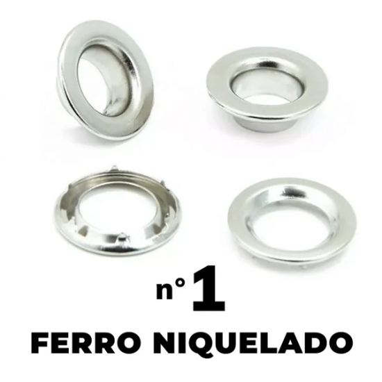 Ilhós com Garra Ferro Niquelado 200 Unidades Nº 1 Ilhós com Garra Ferro Niquelado 200 Unidades Nº 1