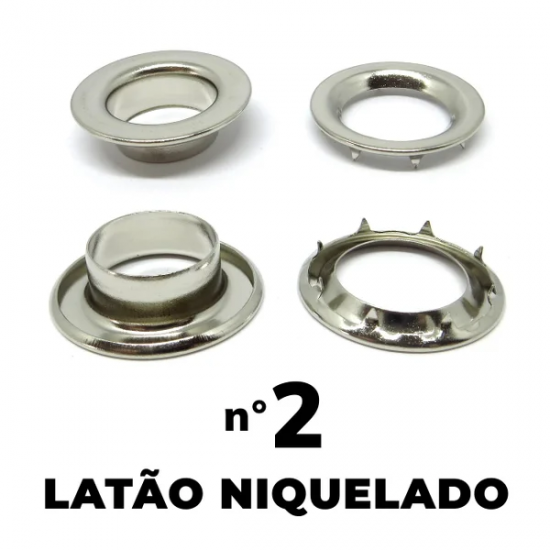 Ilhós com Garra Latão Niquelado 200 Unidades Nº 2 Ilhós com Garra Latão Niquelado 200 Unidades Nº 2