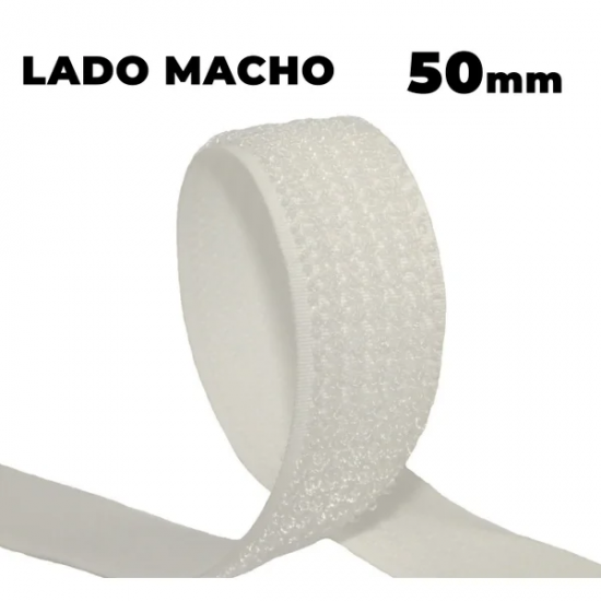 Fecho de Contato Branco 50 mm Macho 25 Metros