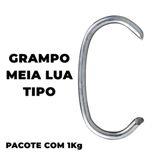Grampo Meia Lua Tipo C Pacote com 1kg para Estofados Grampo Meia Lua Tipo C Pacote com 1kg para Estofados