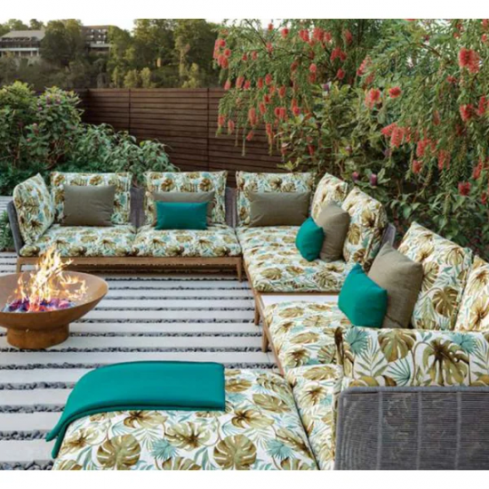 Tecido Impermeável Aquatec Palmeirinha Azul Tecido Impermeável Aquatec Palmeirinha Azul