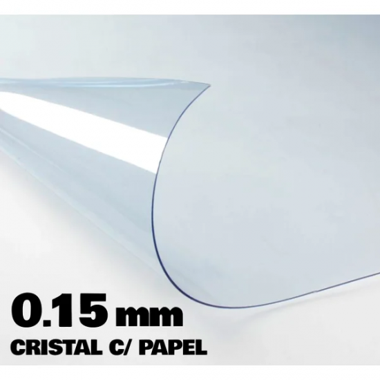 Plástico Transparente Cristal Com Papel 0.15 mm