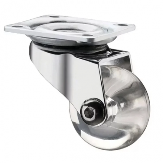 Rodízio Rodinha Giratório Incolor 35mm - Sem Trava