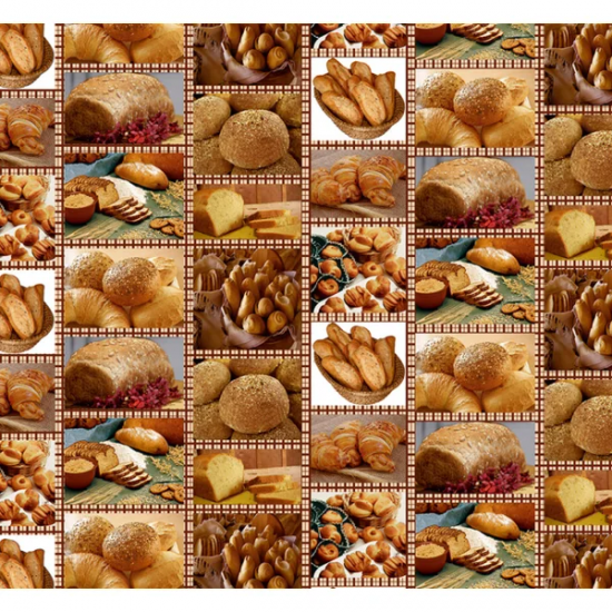 Toalha de Mesa Por Metro Térmica Plástica Pães