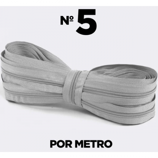 Zíper Poliéster nº5 Prata