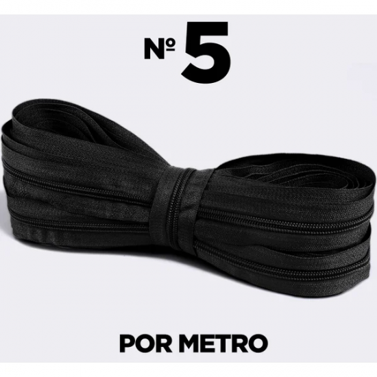 Zíper Poliéster nº5 Preto
