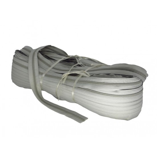 Zíper Poliéster Trilho 5mm Por Metro Prata