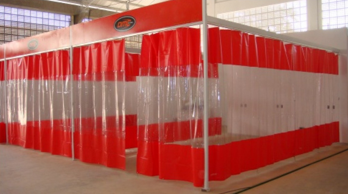 Cortina PVC para cabine de pintura
