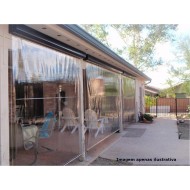 Cortina sob Medida em Plástico Transparente Com Bolsa Para Tubo Cortina sob Medida em Plástico Transparente Com Bolsa Para Tubo